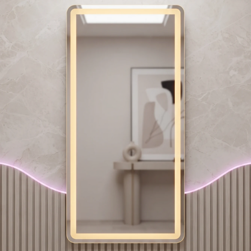 Modern Frameless LED Wall Mirror – Dressing Area and Boutique
