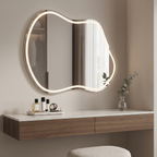 Asymmetric Frameless LED Wall Mirror – Bedroom & Vanity
