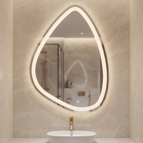 Asymmetric Irregular Frameless LED Wall Mirror