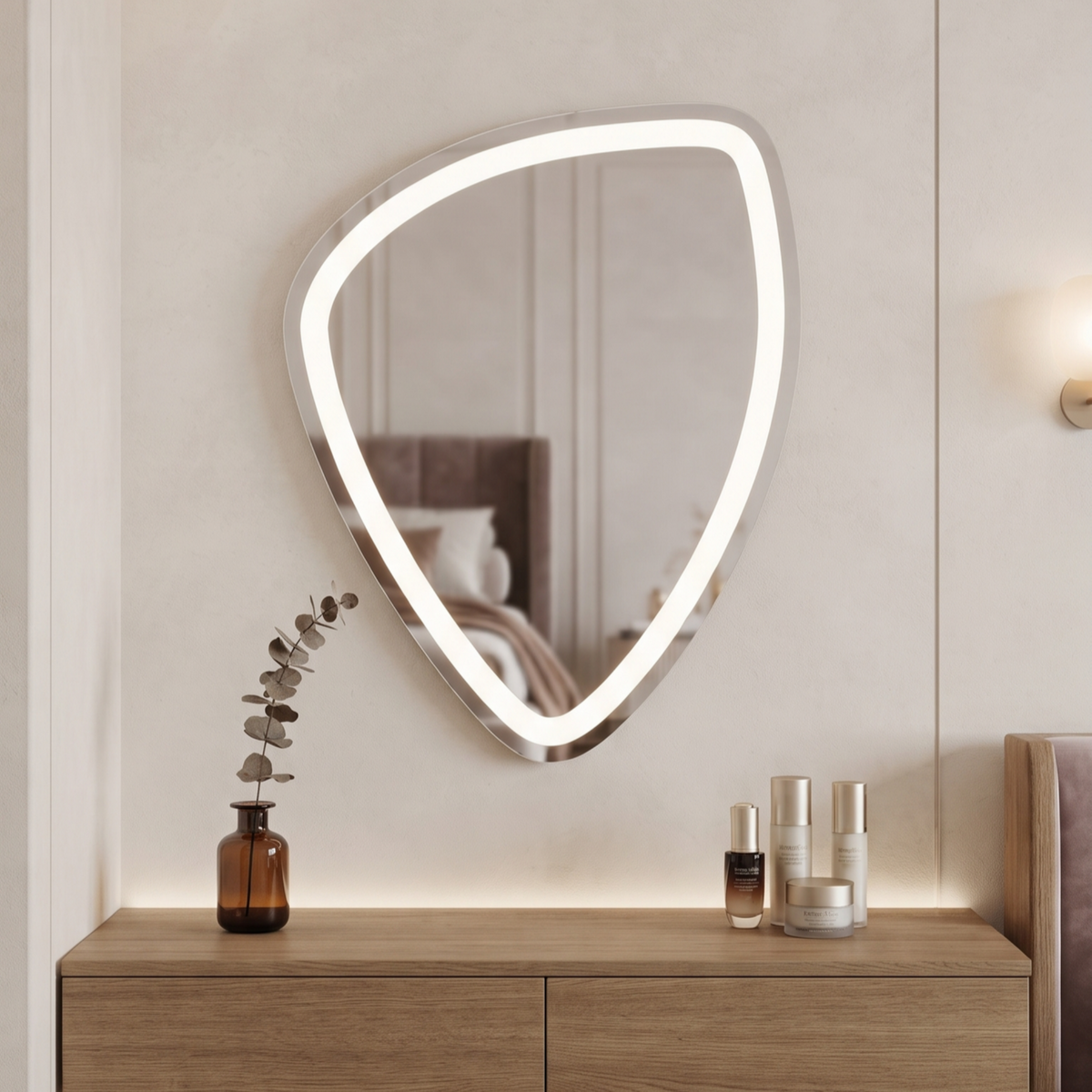 Unique Irregular Frameless LED Wall Mirror