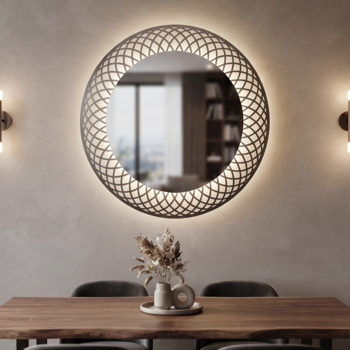 Decorative Lattice Wall Mirror