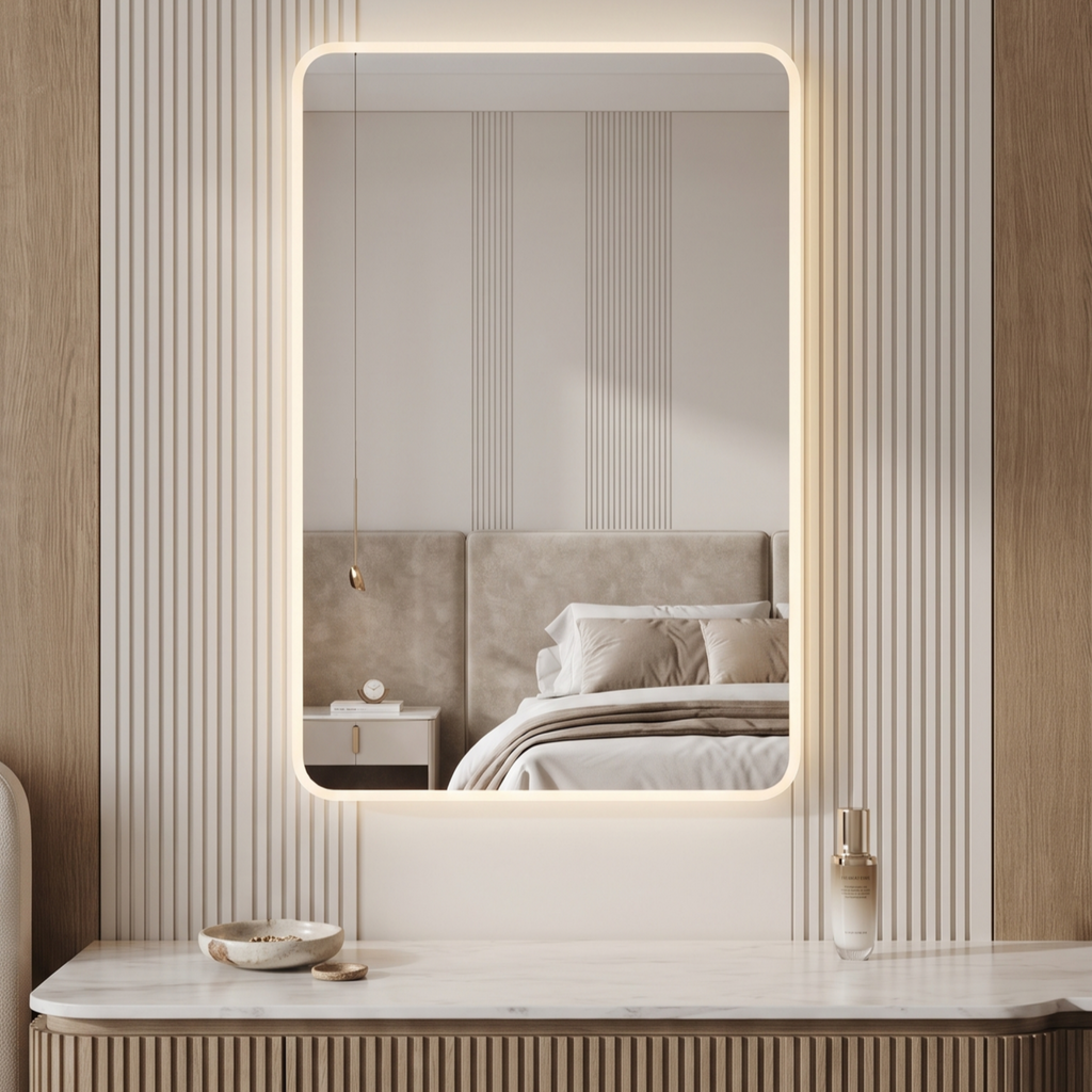 Modern Rectangular Frameless LED Wall Mirror