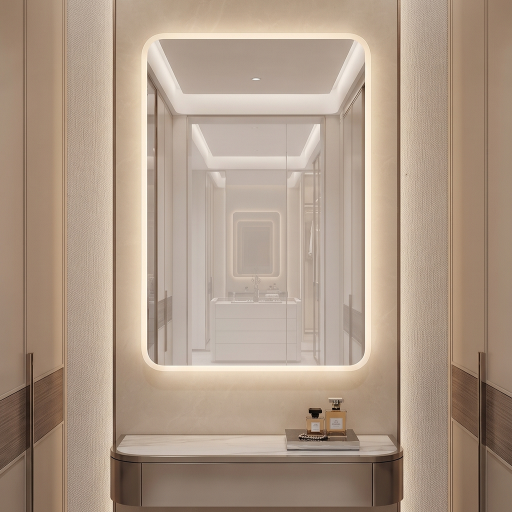 Modern Rectangular Frameless LED Wall Mirror