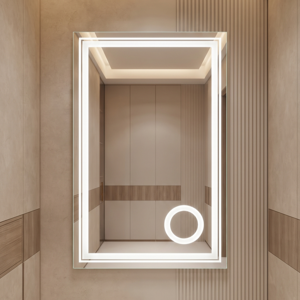 Modern Rectangular Frameless LED Illuminated Wall Mirror