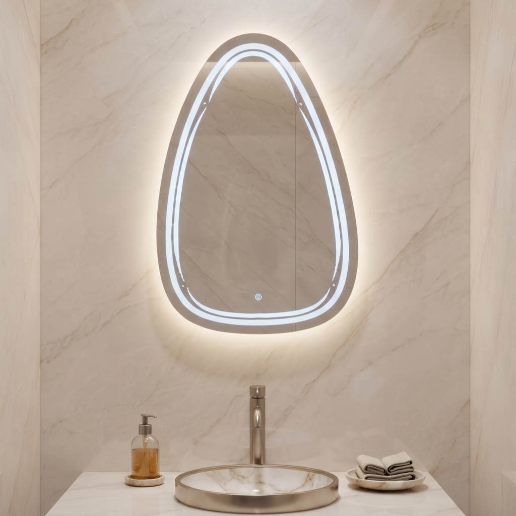 Modern Teardrop Frameless LED Wall Mirror