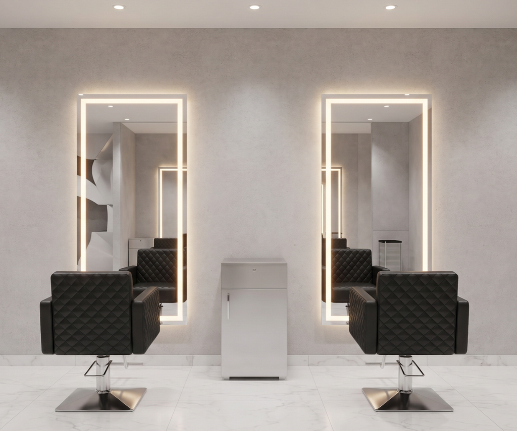 Modern LED Rectangular Salon Mirror