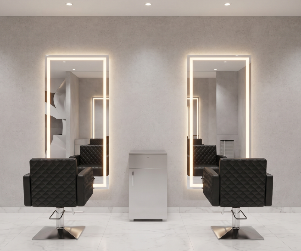 Modern LED Rectangular Salon Mirror