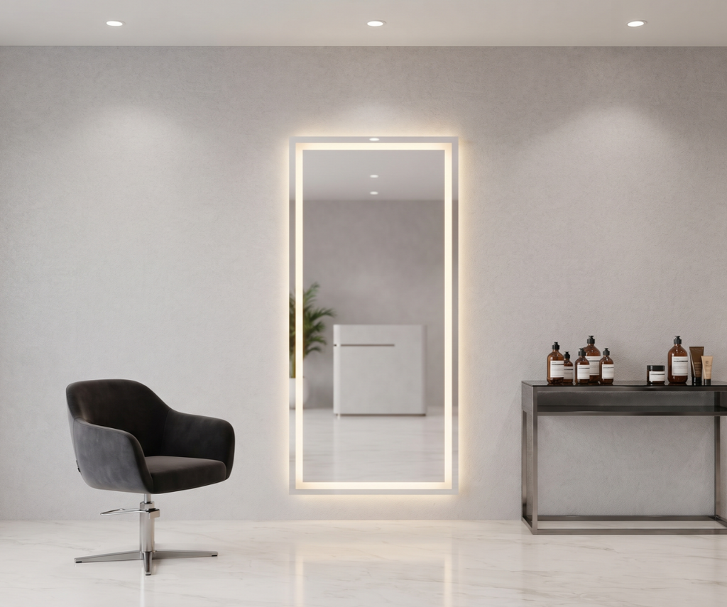 Modern LED Rectangular Salon Mirror
