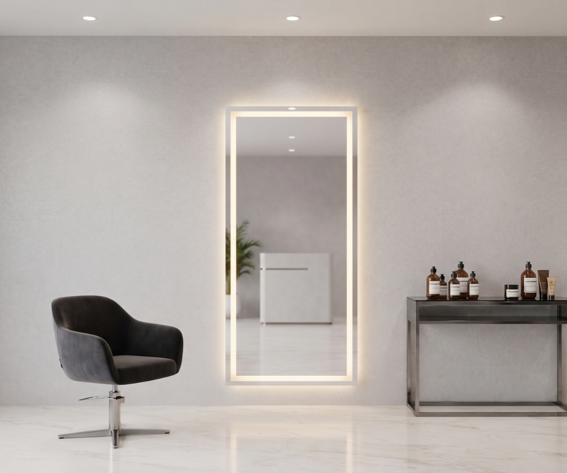 Modern LED Rectangular Salon Mirror