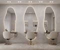 Modern Organic Wavy LED Salon Mirror