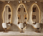 Modern Organic Wavy LED Salon Mirror