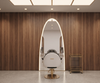 Arch-Top LED Full-Length Salon Mirror with Gold Frame