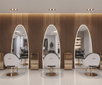 Arch-Top LED Full-Length Salon Mirror with Gold Frame