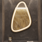 Asymmetric Framed LED Mirror  – Modern Interior Design