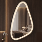 Asymmetric Framed LED Mirror  – Modern Interior Design