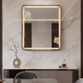 Square Framed LED Mirror and Customized with Touch Controls – Modern Interior Design
