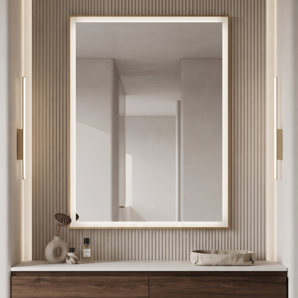 Rectangular Framed LED Mirror with front light Illumination