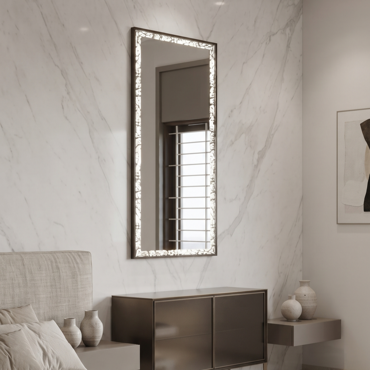 Rectangular Framed LED Mirror with Front light