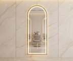 Arched LED Wall Mirror with Gold Frame
