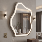 Asymmetric Organic Frameless LED Wall Mirror – Living Room and Dressing Area