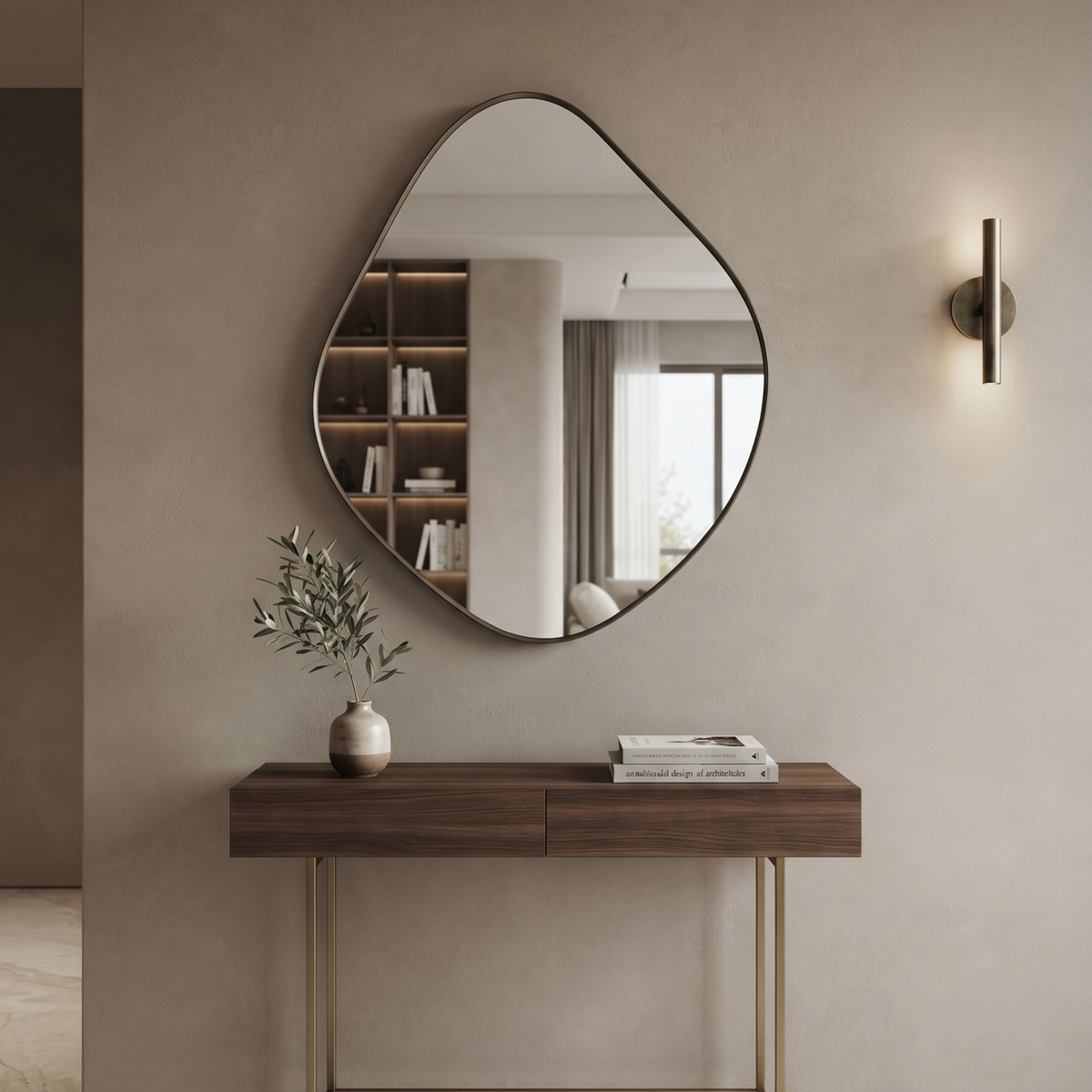Decorative Asymmetric Framed Wall Mirror