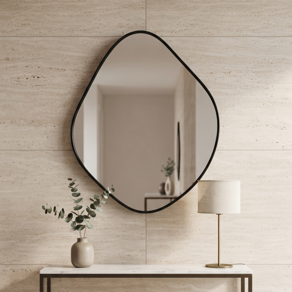 Decorative Asymmetric Framed Wall Mirror
