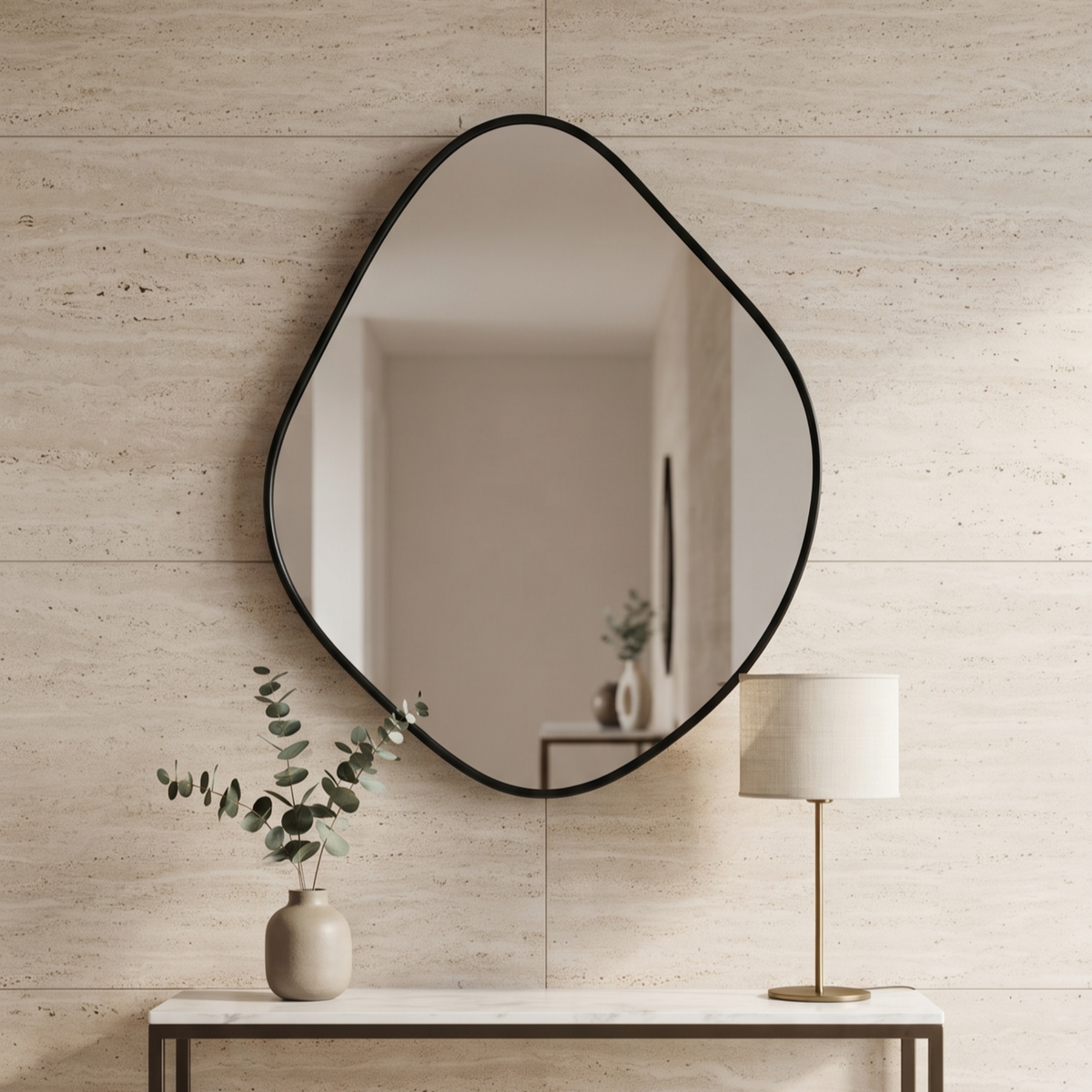 Decorative Asymmetric Framed Wall Mirror