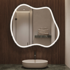 Irregular Framed LED Mirror – Modern Design