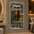 Smartphone- Instagram Design LED Wall Mirror – Living Space , Studio