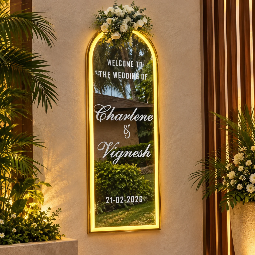 Arched Framed LED Mirror – Event and Home Decor