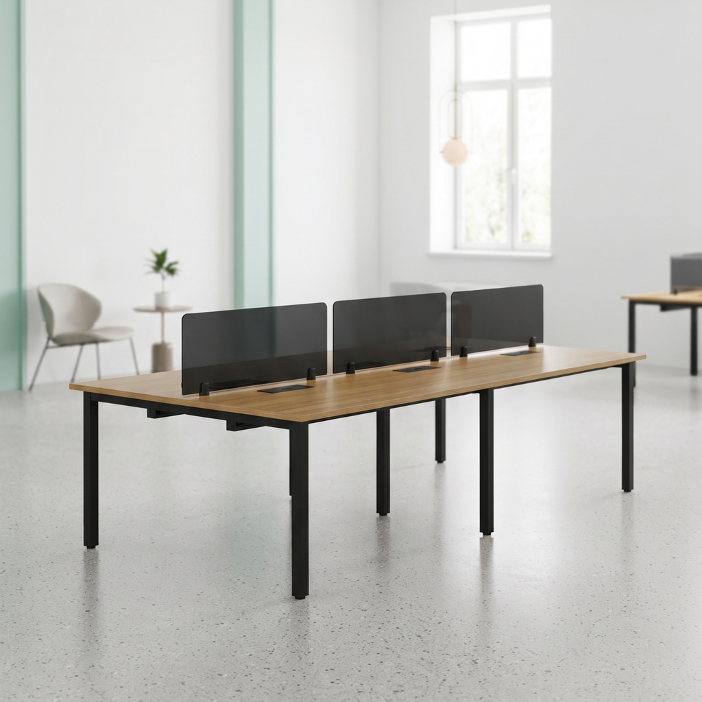 Commercial Office Desk Workstation with Partition Glass