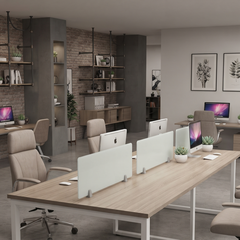 Desktop Divider Glass Panel for Workstations