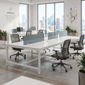 Minimalist Glass Desk Partition for Office Workstations