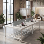 Minimalist Glass Desk Partition for Office Workstations
