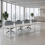 Minimalist Glass Desk Partition for Office Workstations