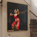 Classical Bharatanatyam Dancer Glass Wall Décor