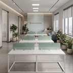 Minimalist Glass Desk Divider for Workstations