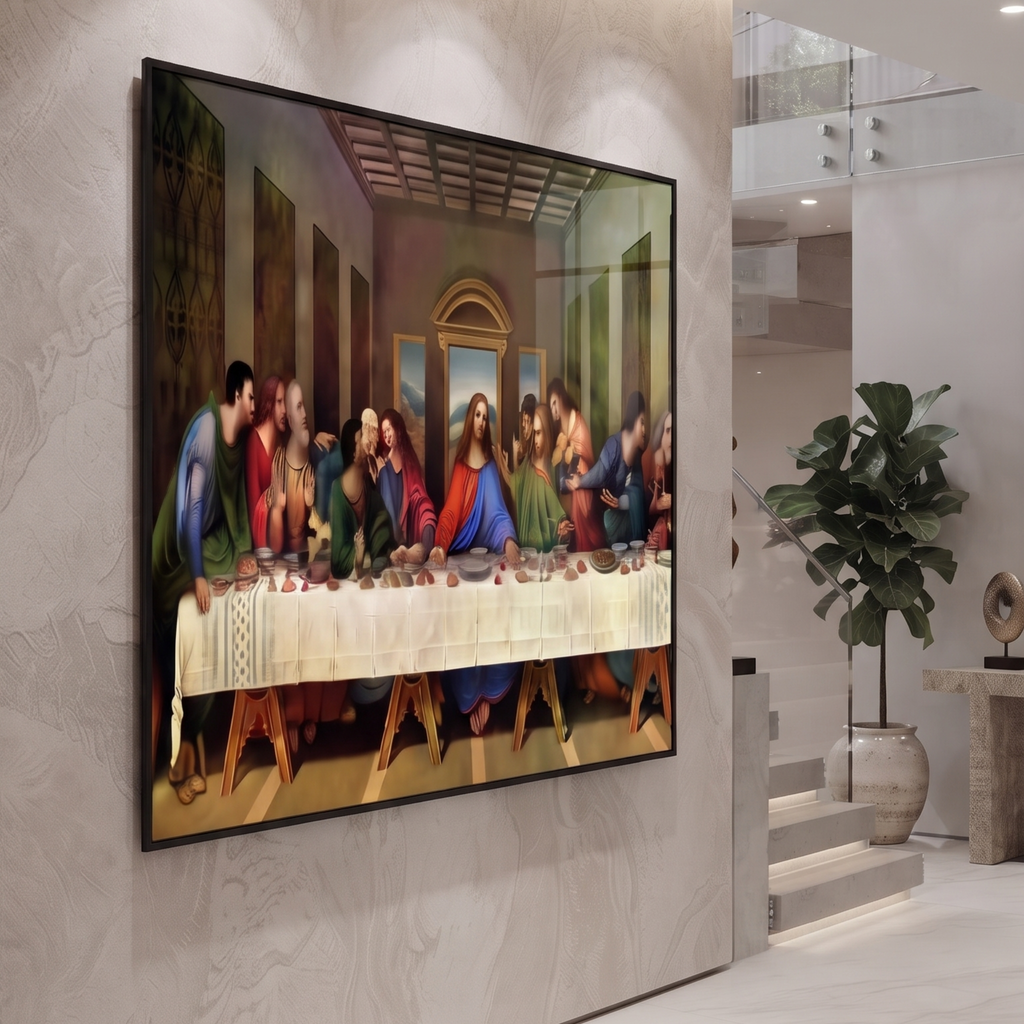 Classical Religious Art The Last Supper Glass Print