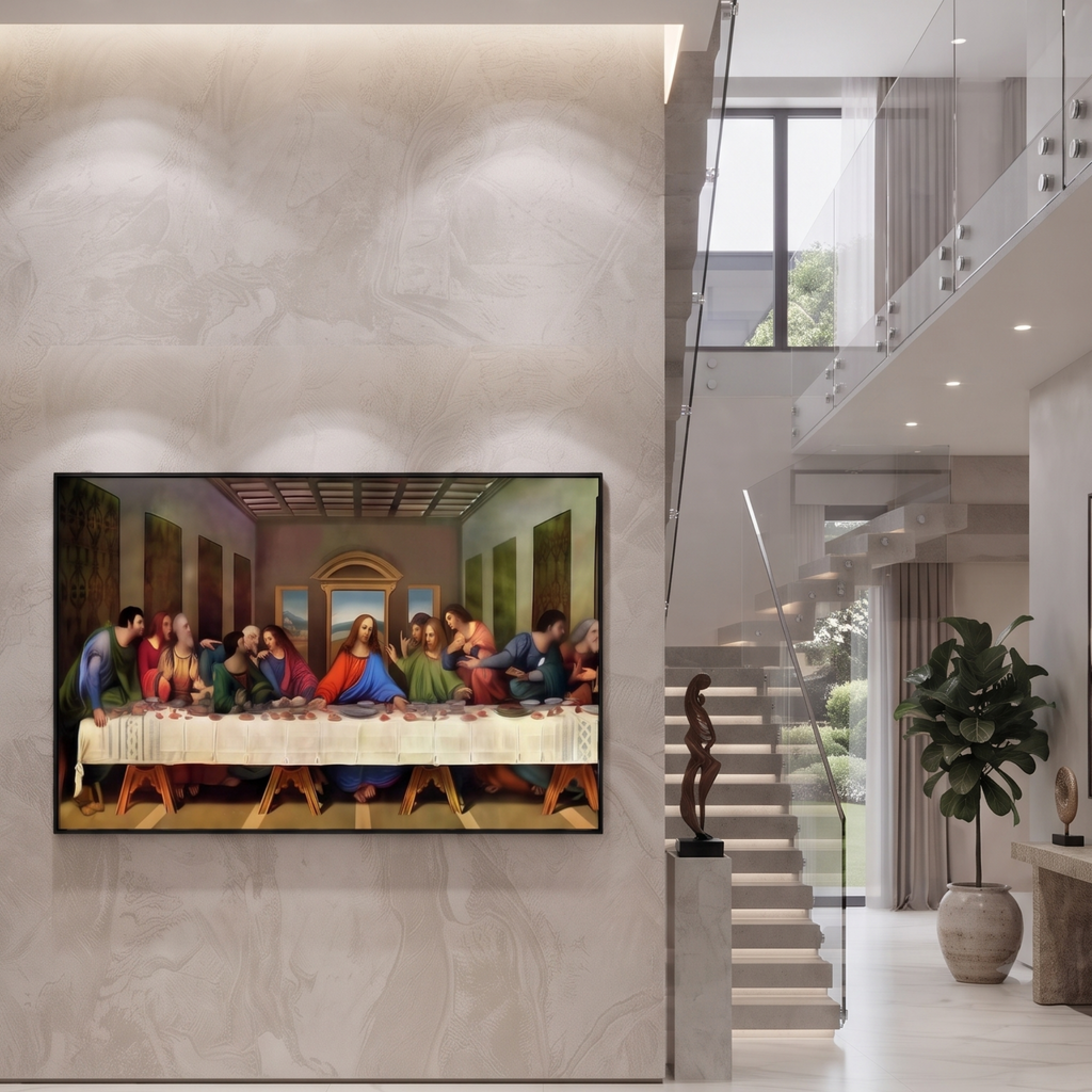 Classical Religious Art The Last Supper Glass Print