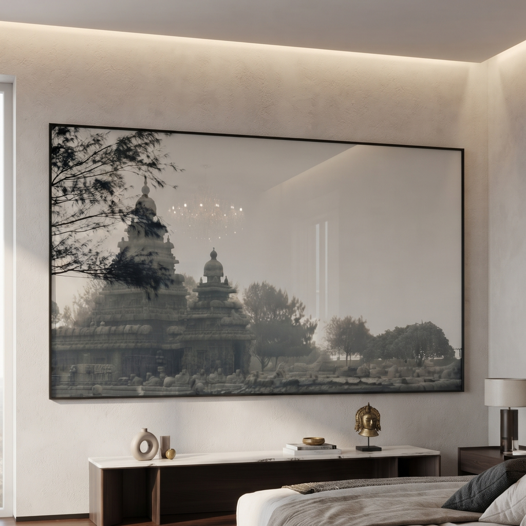 Coastal Temple Glass Print Wall Art