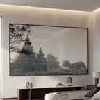 Coastal Temple Glass Print Wall Art