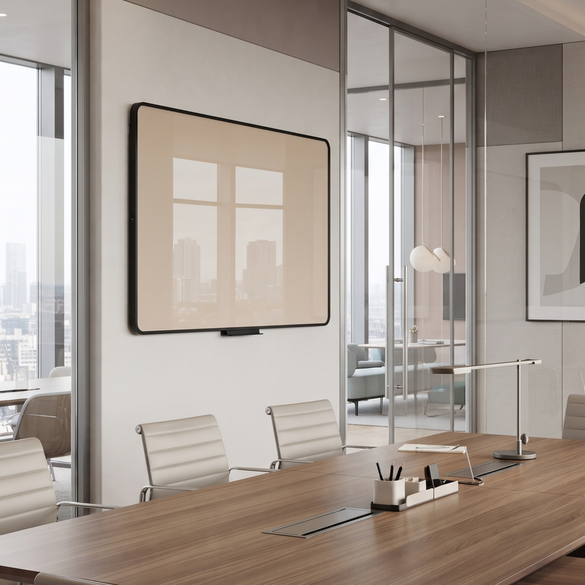 Framed Magnetic Glass Presentation Board