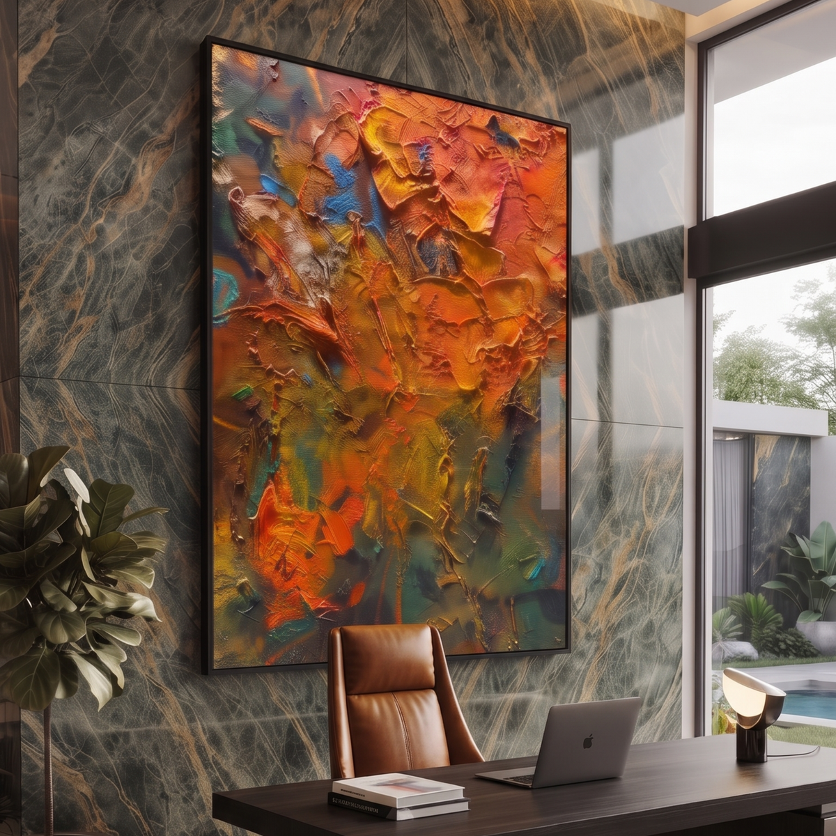 Ember & Earth Impasto Glass Print