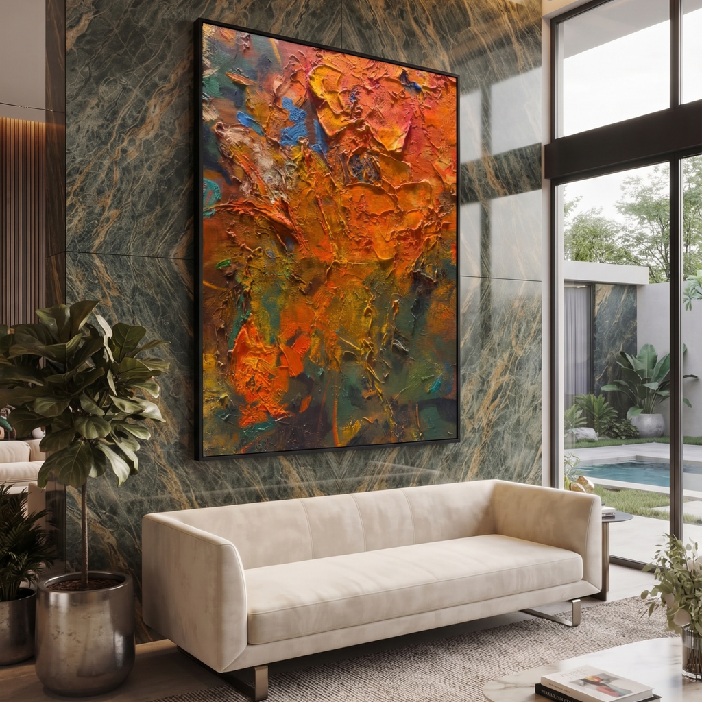 Ember & Earth Impasto Glass Print