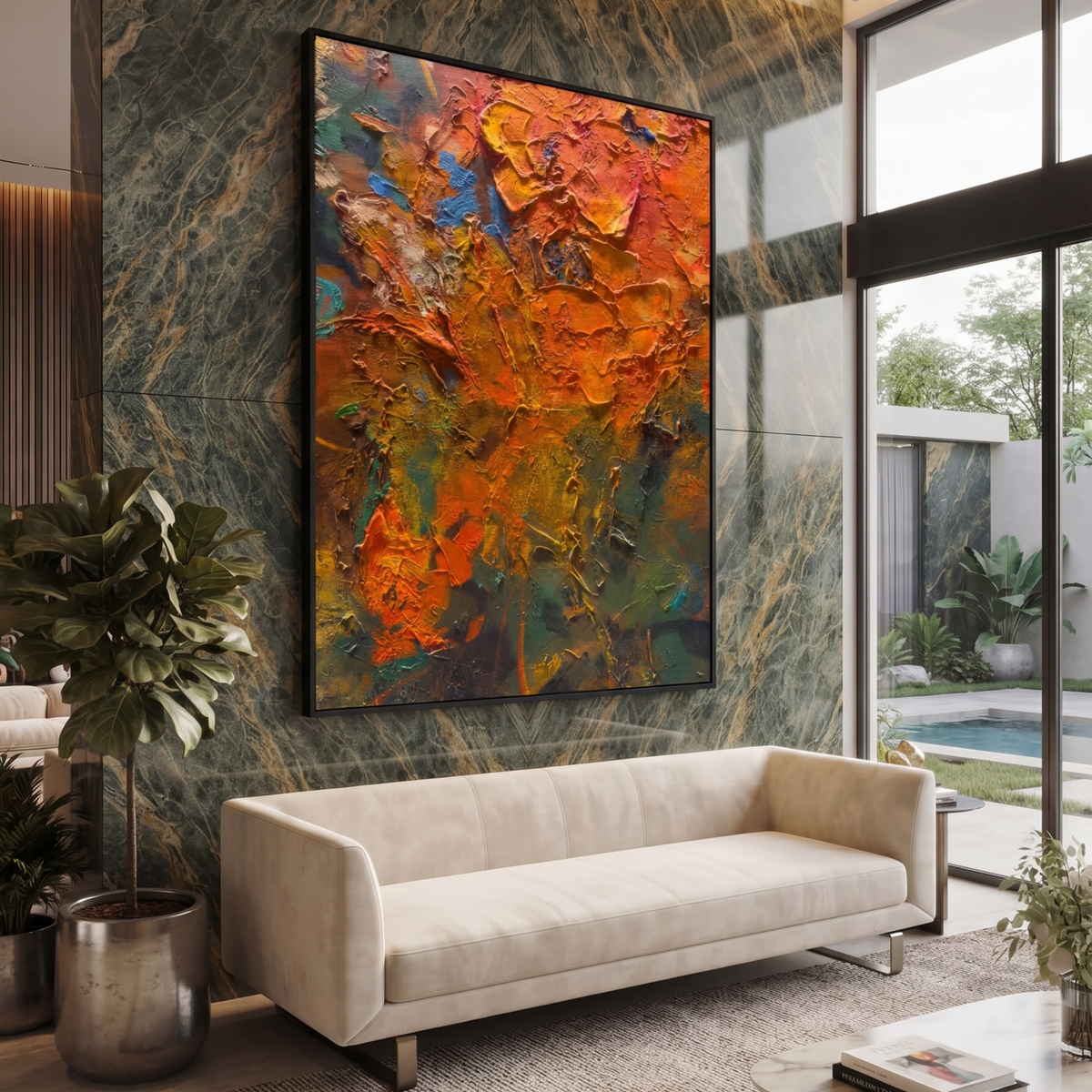 Ember & Earth Impasto Glass Print
