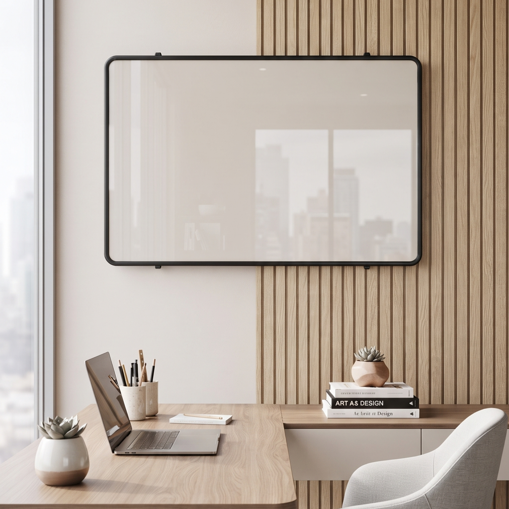 Framed Magnetic Glass Whiteboard for Office and Home