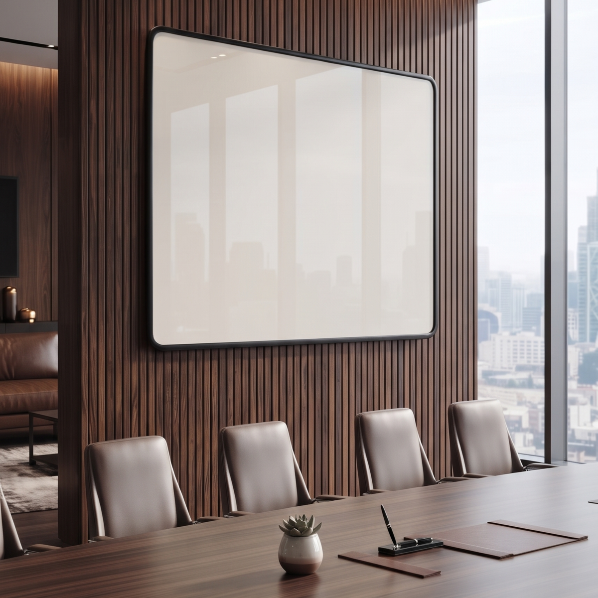 Framed Magnetic Glass Whiteboard for Office and Home