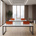 Modern Office Workstation with Glass Partition Panels