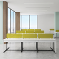 Modern Office Workstation with Yellow Glass Partition